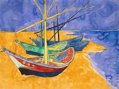 Boats at Saintes Maries by Vincent van Gogh