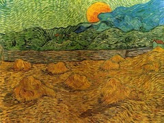 Evening Landscape with Rising Moon by Vincent van Gogh