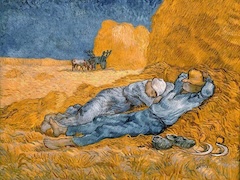 Noon Rest from Work after Millet by Vincent van Gogh