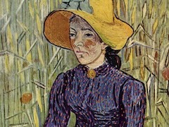 Peasant Woman against Wheat Background by Vincent van Gogh