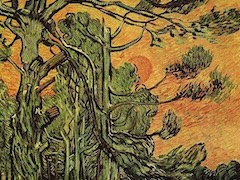Pine Trees against an Evening Sky by Vincent van Gogh