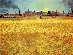 Sunset at Wheat Field by Vincent van Gogh