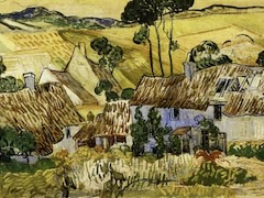 Thatched Houses against a Hill by Vincent van Gogh
