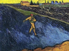 The Sower Outskirts of Arles in the Background by Vincent van Gogh