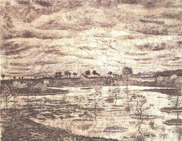 A Marsh - by Vincent van Gogh