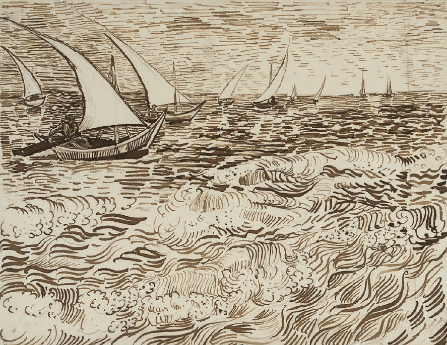 Boats on the Sea - by Vincent van Gogh