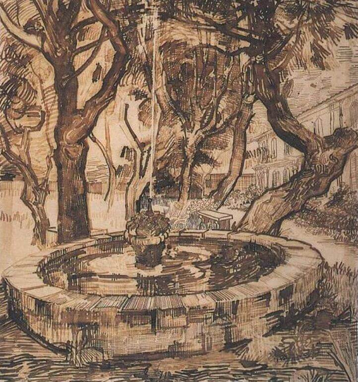 Fountain in the Garden of Hospital - by Vincent van Gogh