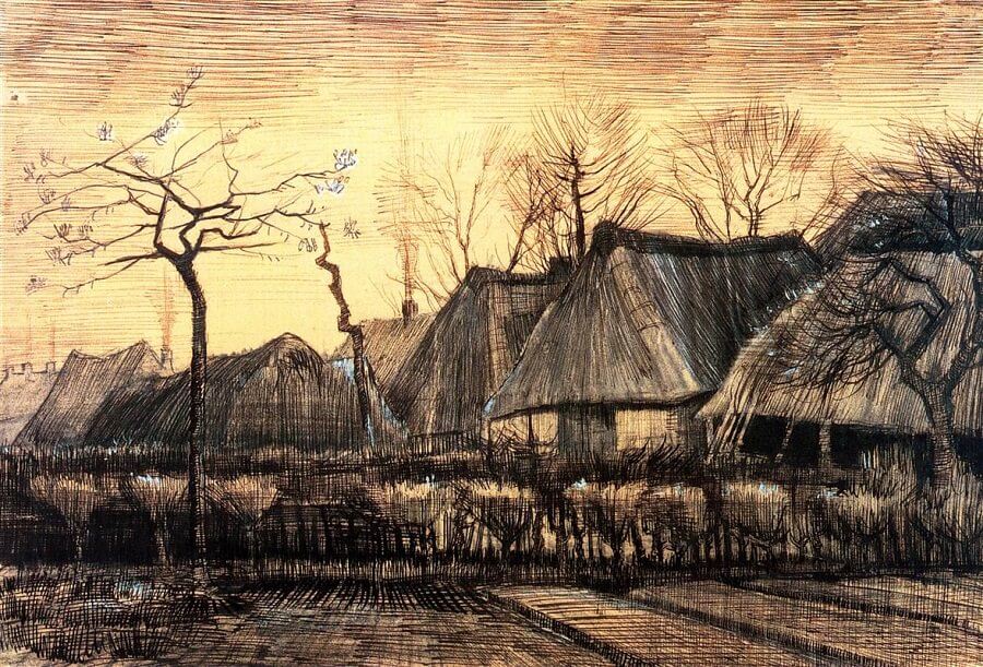 Houses with Thatched Roofs - by Vincent van Gogh