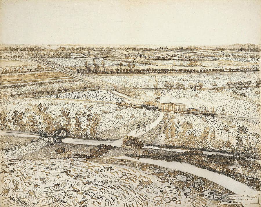 La Crau Seen from Montmajour - by Vincent van Gogh