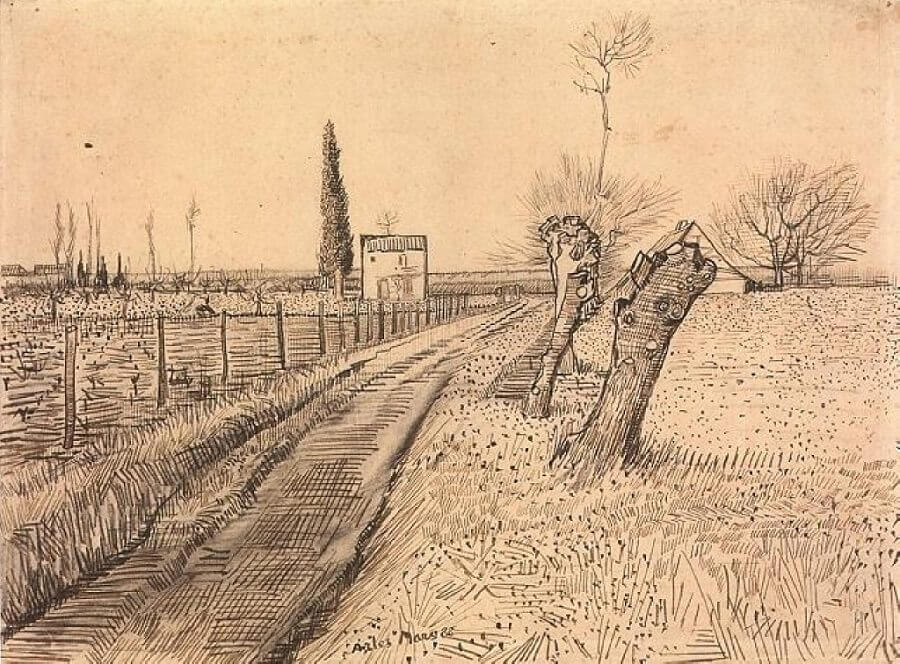 Landscape with Path and Pollard Willows - by Vincent van Gogh
