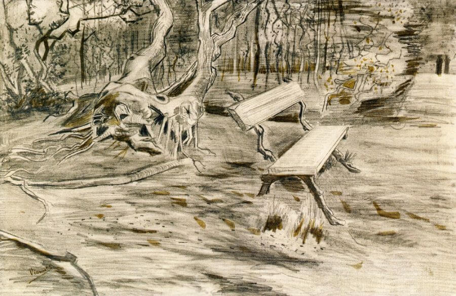 The Bench at Saint Remy - by Vincent van Gogh
