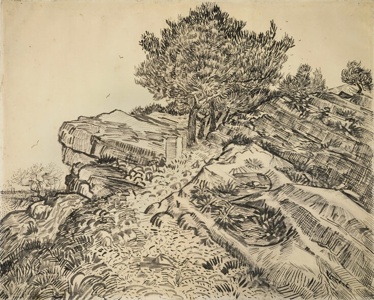 The Rock of Montmajour - by Vincent van Gogh