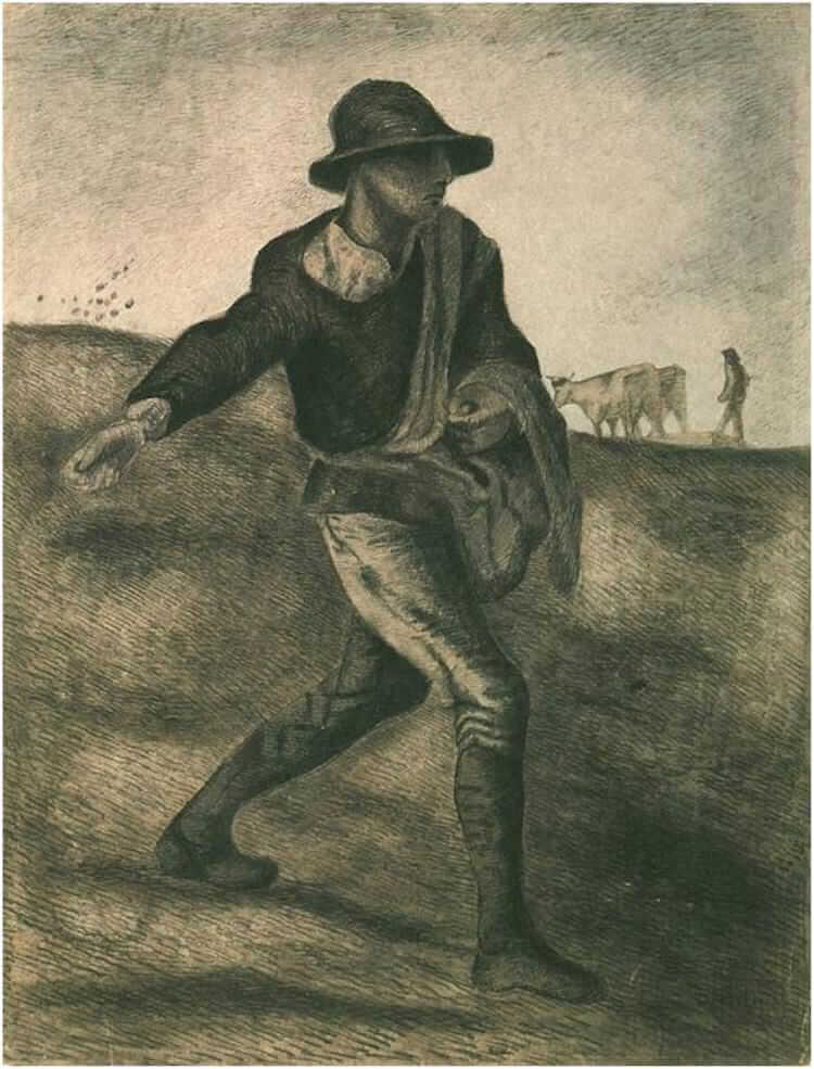 The Sower (after Millet), 1881 by Vincent Van Gogh