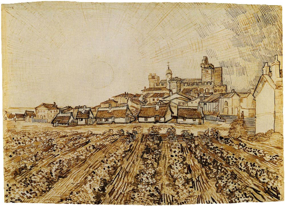View of Saintes Maries with Church and Ramparts - by Vincent van Gogh