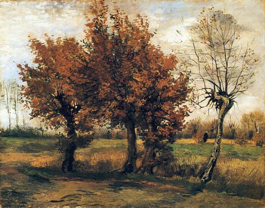 Autumn Landscape with Four Trees, 1885 by Vincent Van Gogh