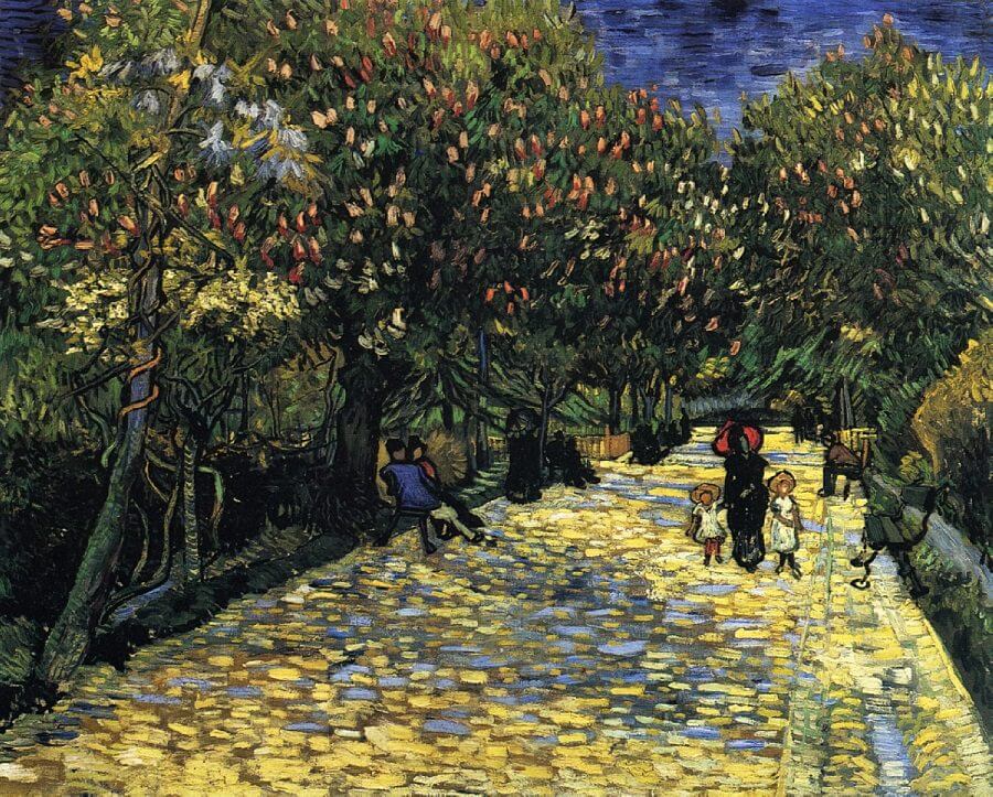Avenue with Flowering Chestnut Trees, 1889 by Vincent Van Gogh