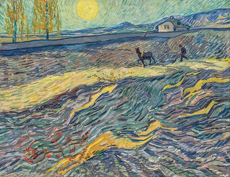 Enclosed Field with Ploughman, 1889, by Vincent van Gogh