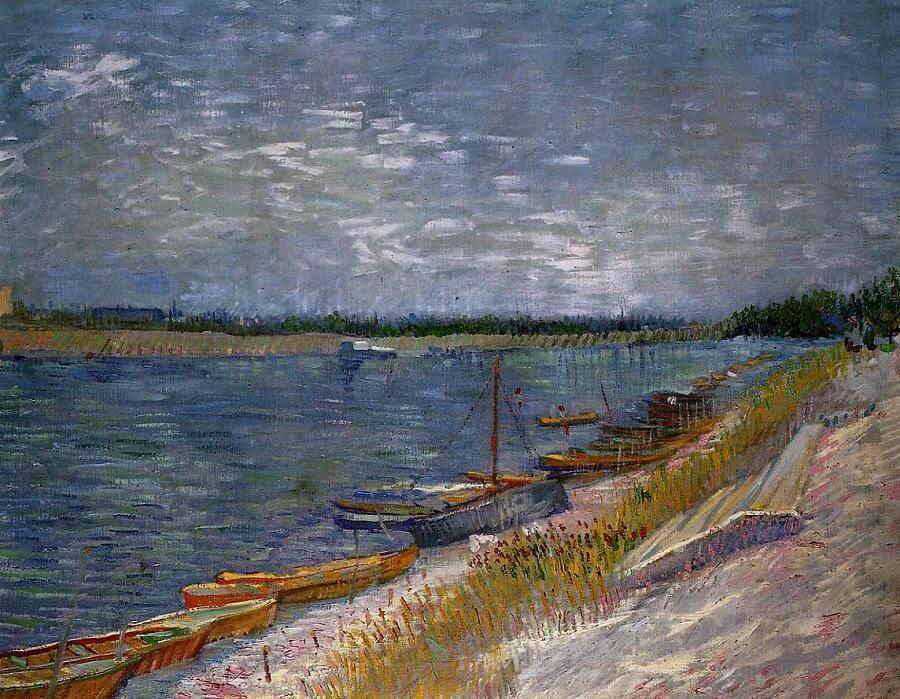 Moored Boats, 1887 by Vincent Van Gogh