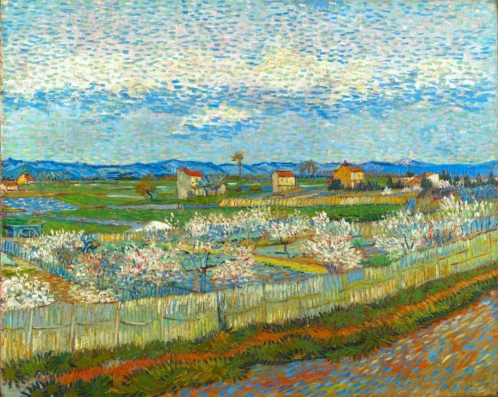 Peach Trees in Blossom, 1888 by Vincent Van Gogh