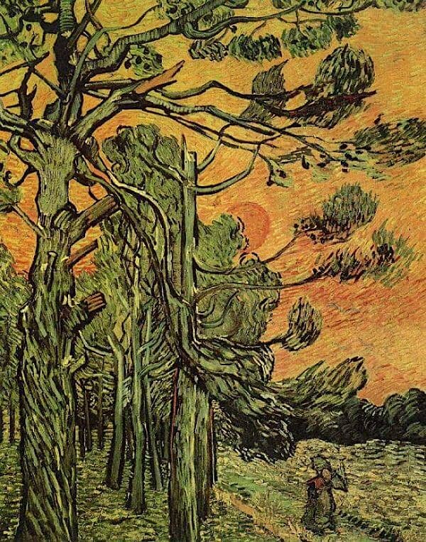Pine Trees against an Evening Sky, 1889 by Vincent van Gogh