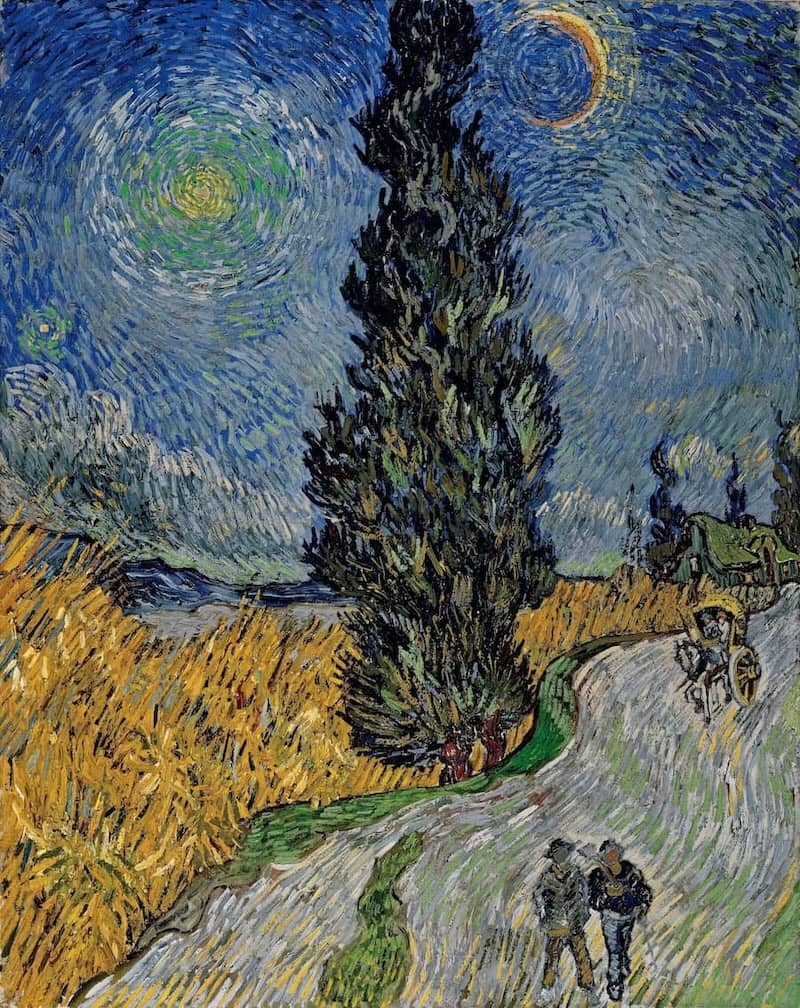 Road with Cypress and Star, 1890 by Vincent van Gogh