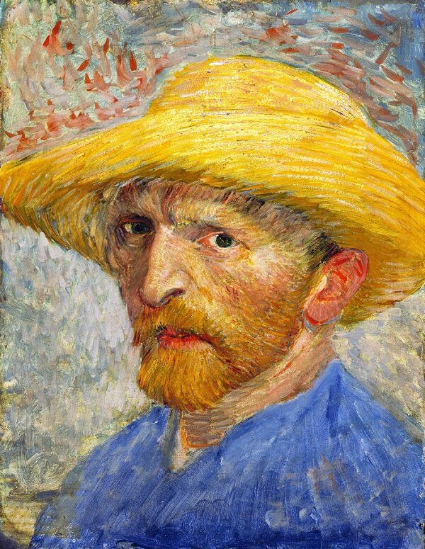 Self Portrait with Straw Hat, 1887 by Vincent van Gogh