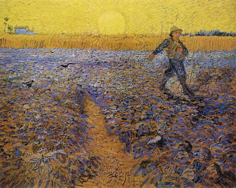 Sower At Sunset 1888 By Vincent Van Gogh