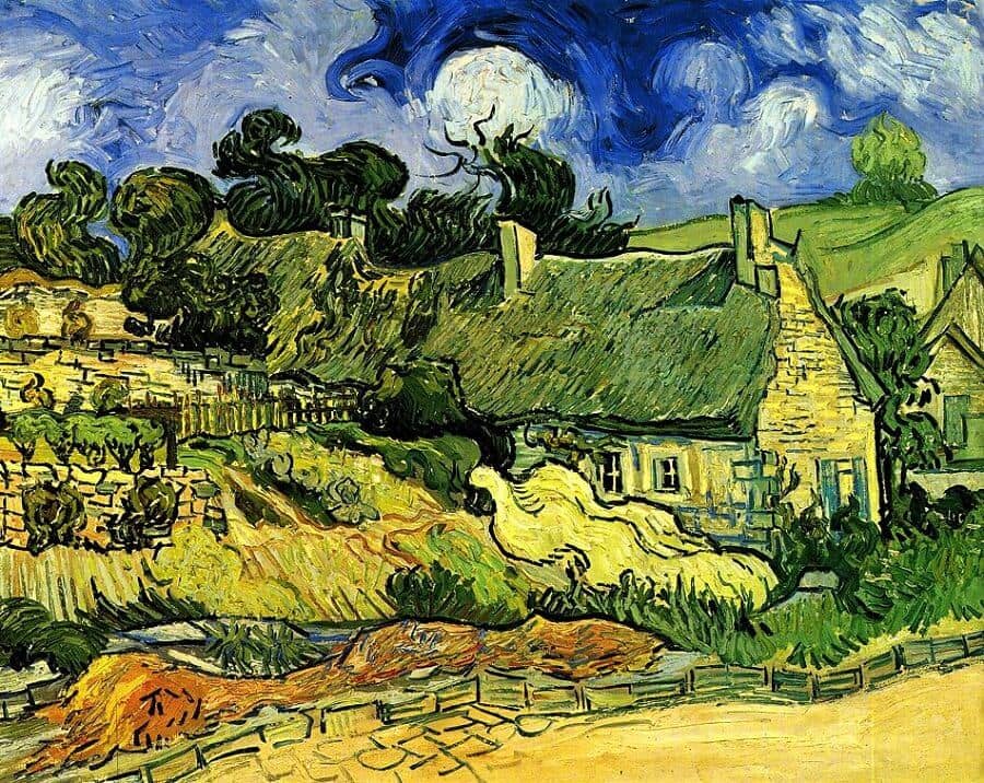 Straw-Roofed Houses, 1890 by Vincent van Gogh