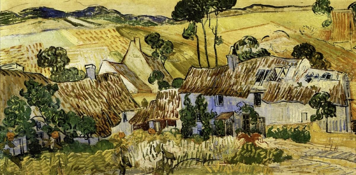 Thatched Houses against a Hill, 1890 by Vincent van Gogh