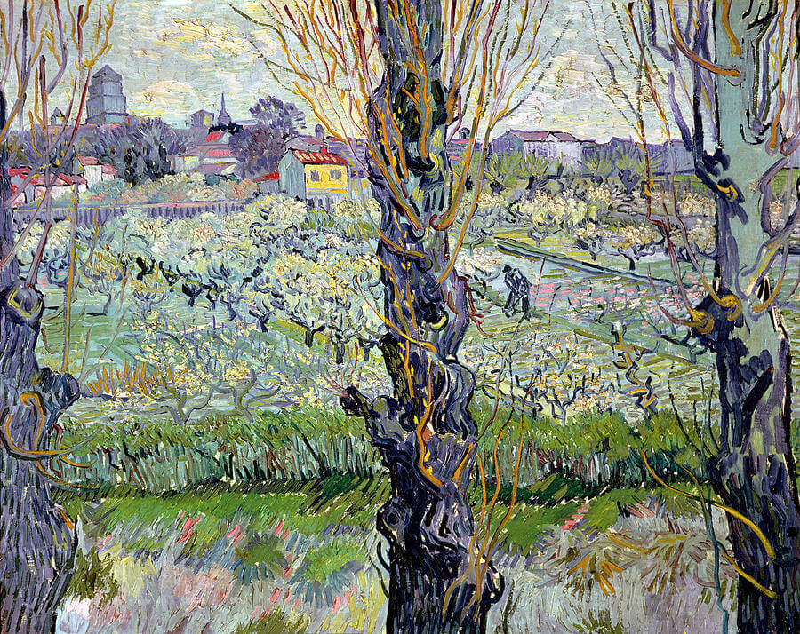View of Arles, Flowering Orchards, 1889 by Vincent van Gogh