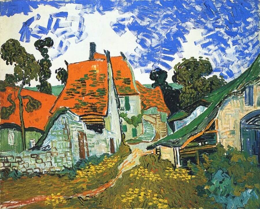 Village Street in Auvers, 1890 by Vincent Van Gogh