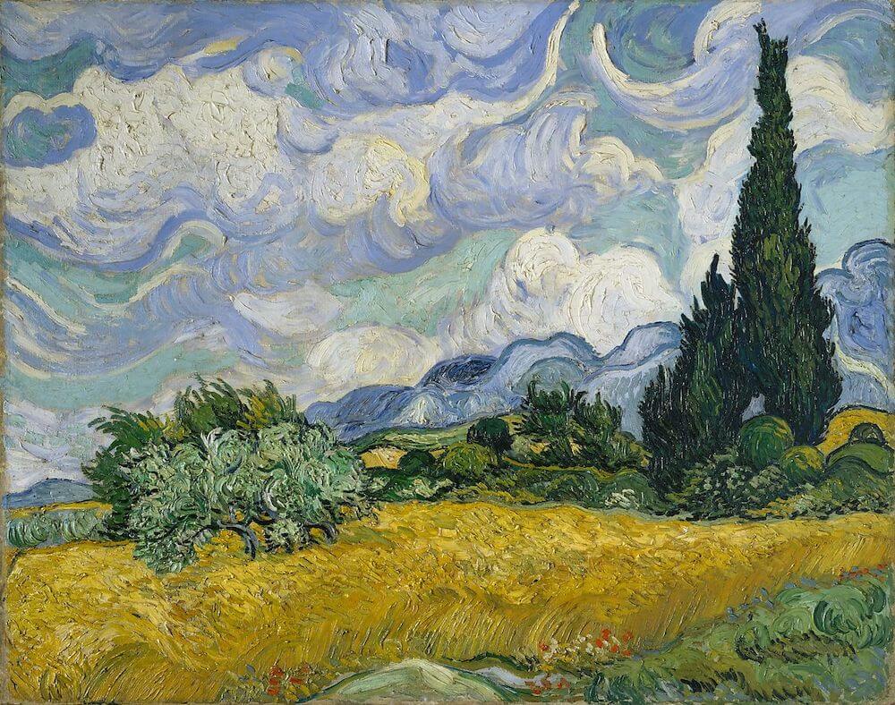 Wheat Field With Cypresses, 1889 by Vincent Van Gogh