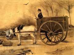 Donkey and Cart by Vincent van Gogh