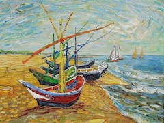 Fishing Boats on the Beach by Vincent van Gogh